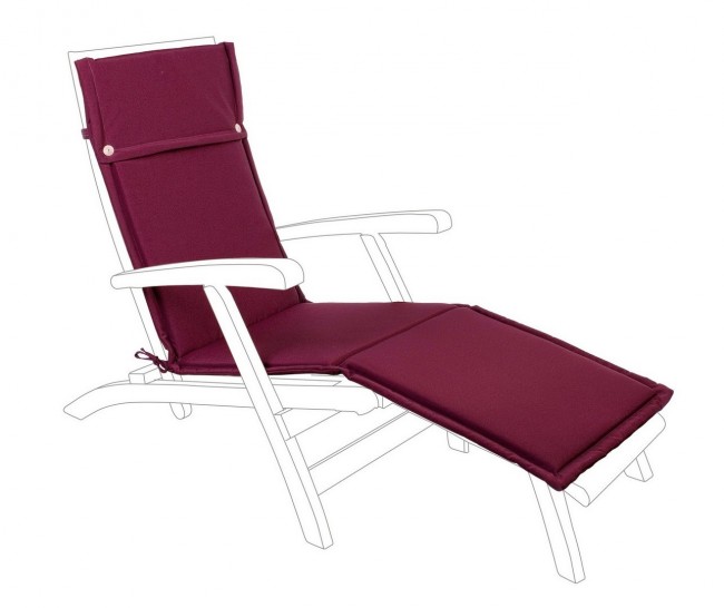 Cuscino lettino esterno in tessuto bordeaux Poly