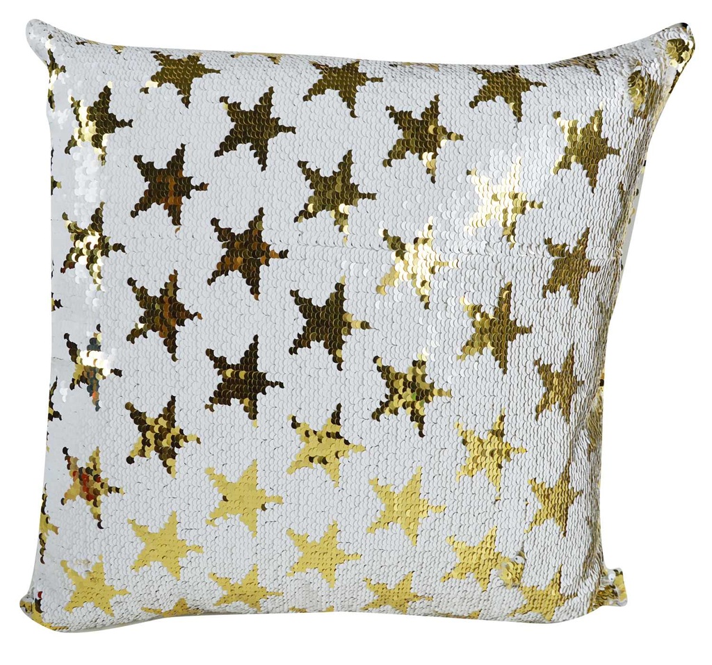 Cuscino paillettes oro c/stelle nct-0626 cm. 40 x 40