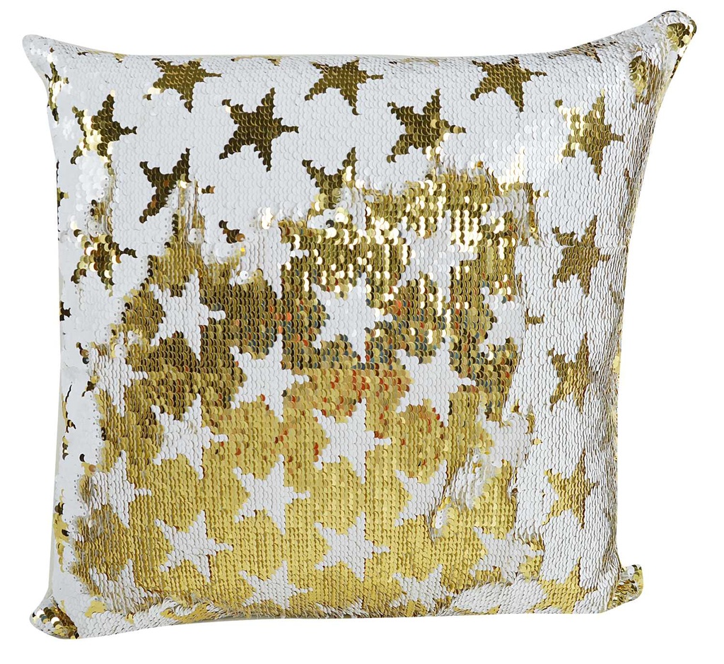 Cuscino paillettes oro c/stelle nct-0626 cm. 40 x 40