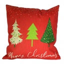 Red and green tree fabric cushion cm43x43