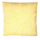 Cuscino tessuto cerchi giallo quadro cm45x45h10