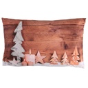 Cuscino tessuto decorazioni led beige cm30x50