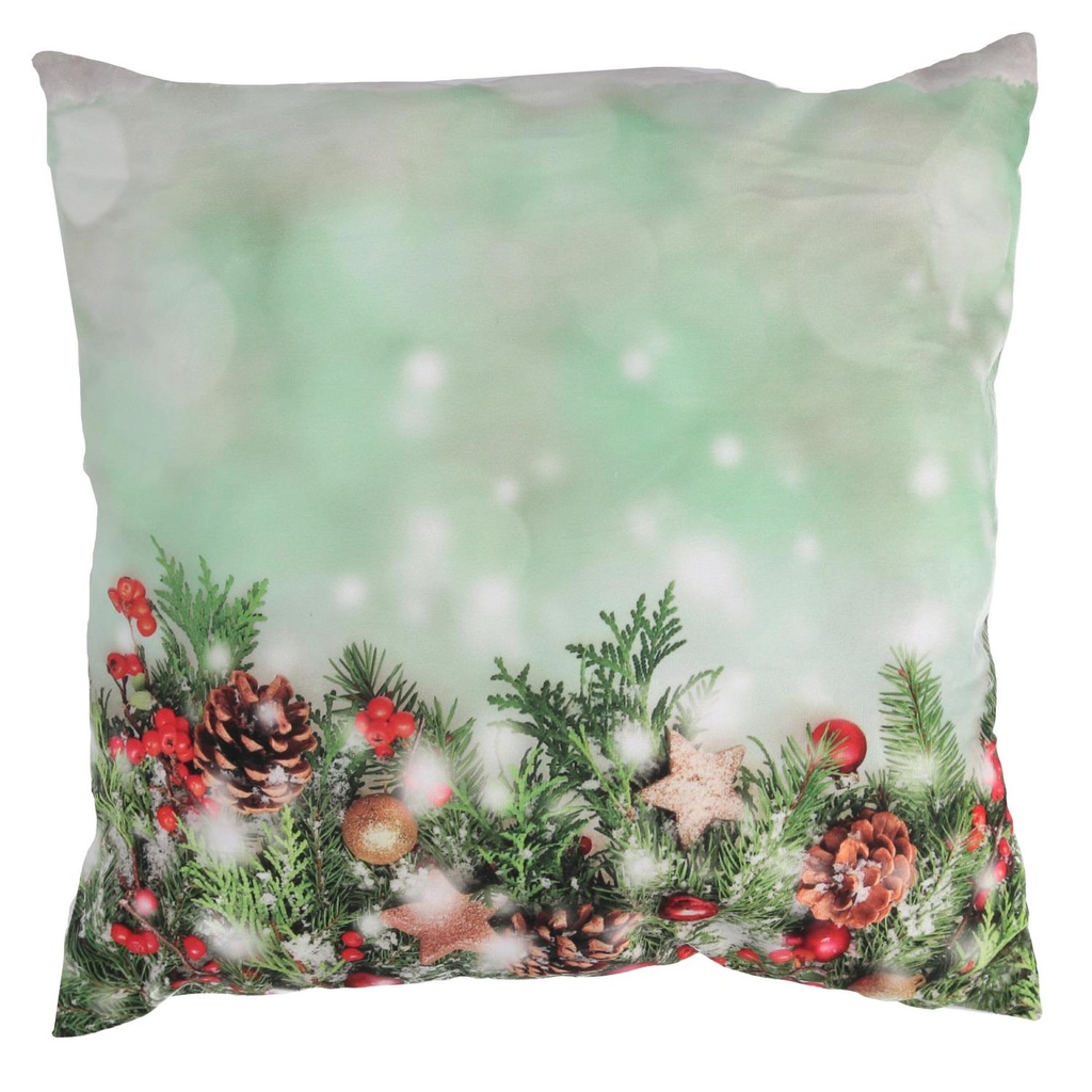 Cuscino tessuto rami led azzurro cm40x40