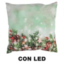 Cuscino tessuto rami led azzurro cm40x40