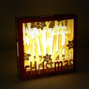 Red led wood decoration cm22x4,5h22