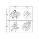 Decorazione murale nera astratto cm 40 x 40  x 4