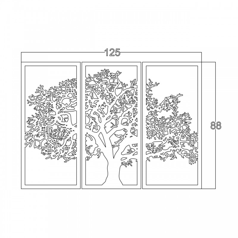 Decorazione murale quadro moderno albero nero