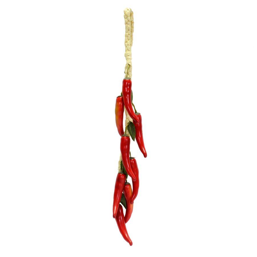 Artificial vegetable decoration braided chilli pepper 8 pieces cm10x50x3