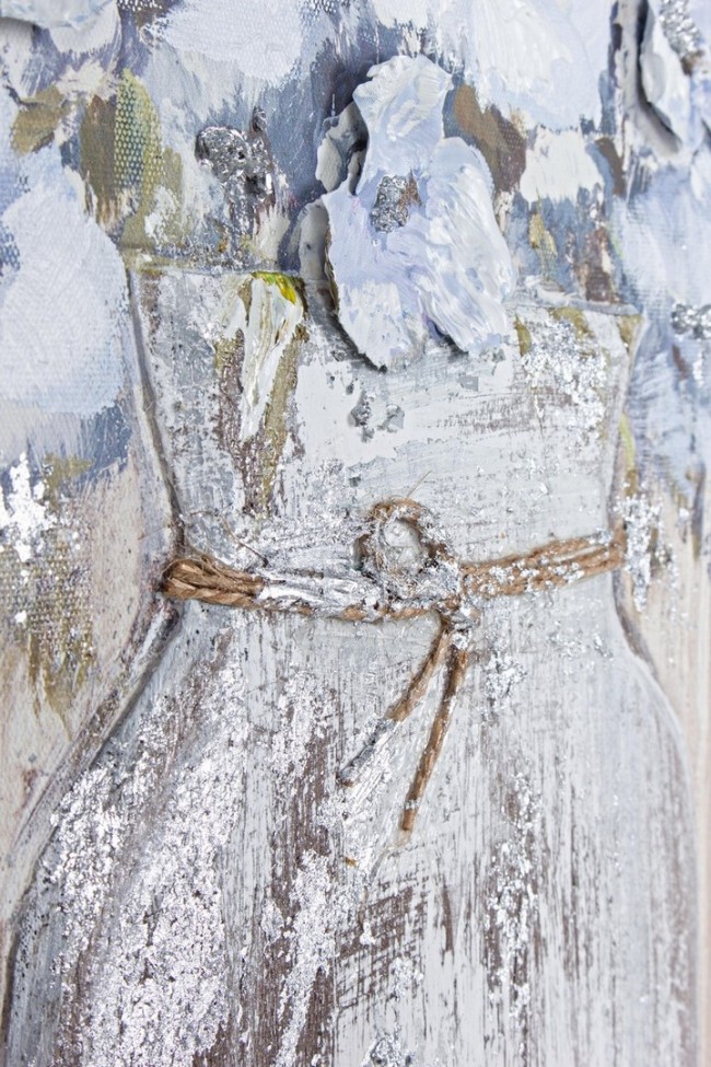 Dipinto olio su tela floreale Village cm 120 x 2,8 x 60