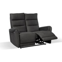 Divano 2 posti con 2 recliner elettrici effetto nabuk grigio  135 x 98 x 109 cm