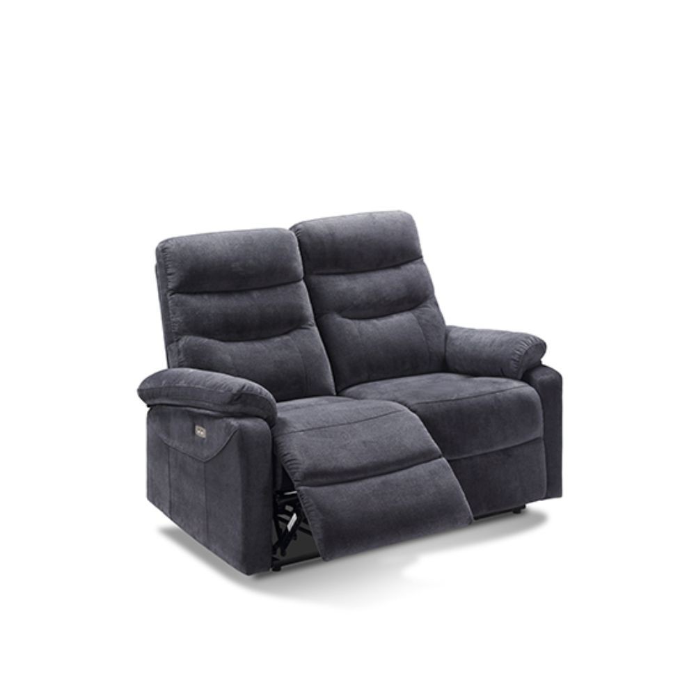Divano 2 posti con 2 recliner elettrici grigio scuro L 145 x P 92 x H 109 cm