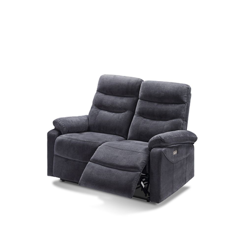 Divano 2 posti con 2 recliner elettrici grigio scuro L 145 x P 92 x H 109 cm