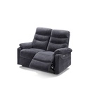 Divano 2 posti con 2 recliner elettrici grigio scuro L 145 x P 92 x H 109 cm