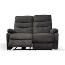 Divano 2 posti con 2 recliner elettrici grigio scuro L 145 x P 92 x H 109 cm