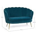 Divano 2 posti effetto velluto blue Giliola