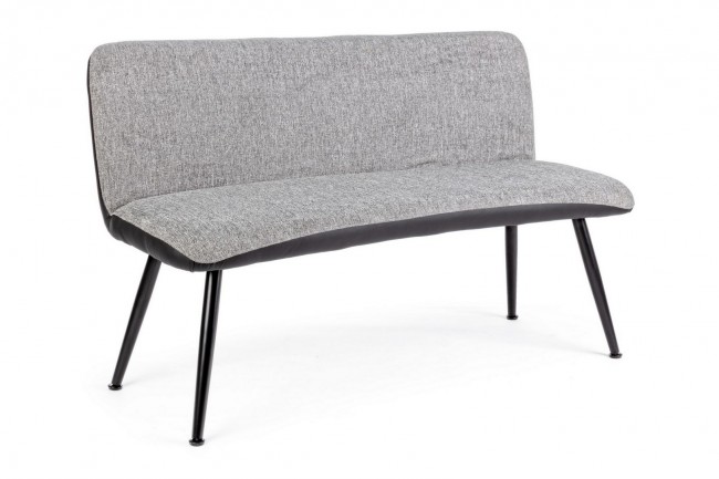 Divano 2 posti tessuto grigio Louis cm 142 x 47 x 88h