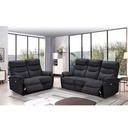 Divano 3 posti con 2 recliner elettrici grigio scuro L 198 x P 92 x H 109 cm