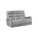 Divano 3 posti con 2 recliner elettrici in nabuk grigio chiaro  187 x 98 x 109 cm