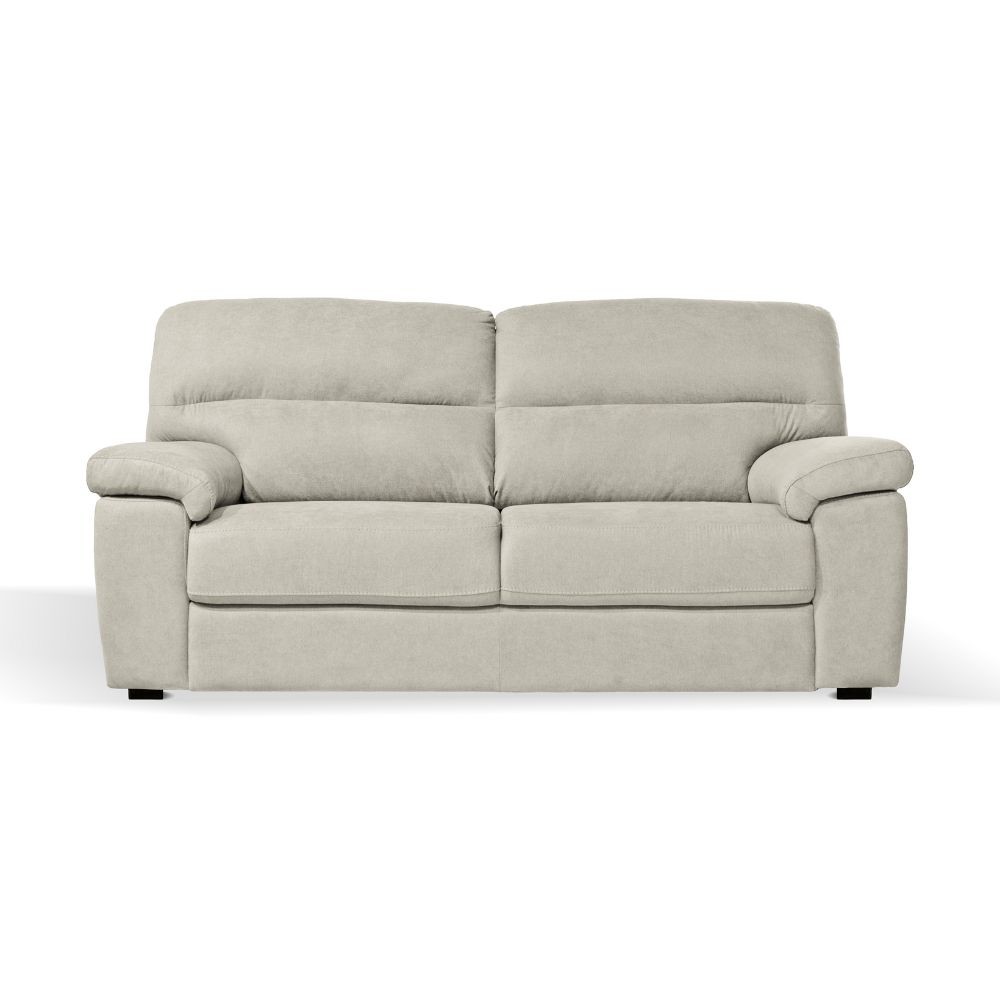 Divano Alenda 3 posti beige con piedini quadrati