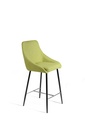 Set dai 2 Sgabelli elegante in tessuto verde chiaro con gambe in metallo nero, 46cm x 49cm x 97cm