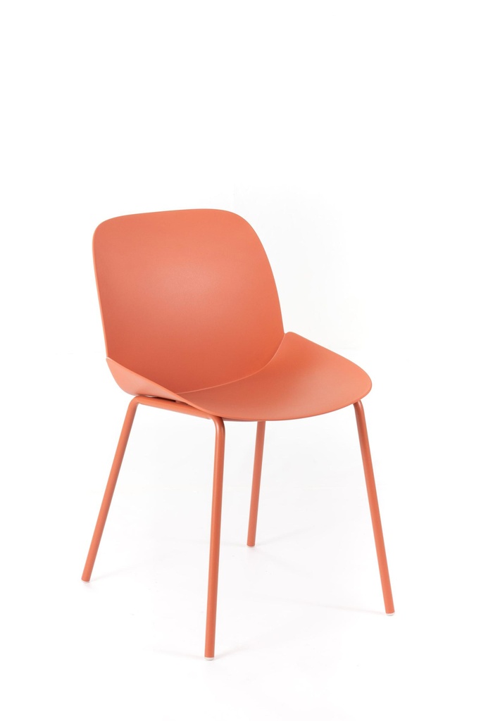 Set di 4 sedie in polipropilene con gambe in metallo, 55cm x 46cm x 79cm