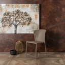 Set di 4 sedie in similcuoio, colore tortora, con struttura in metallo - 49x56x82h cm