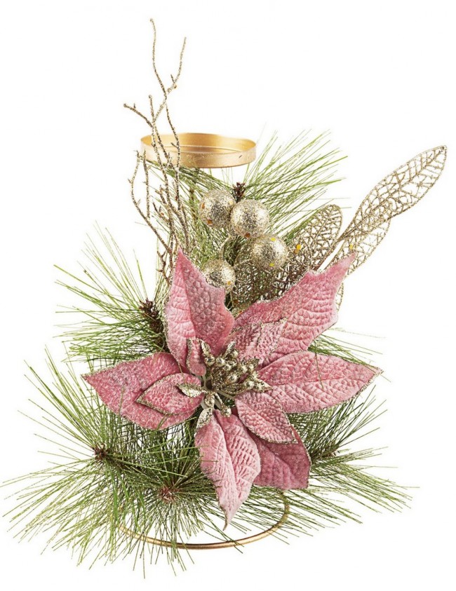 8x P.Candela 1F Annabel Poinsettia Rosa H25