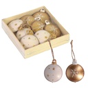 Addobbo metallo confezione 8pz bianco 11x11x2,5 cm