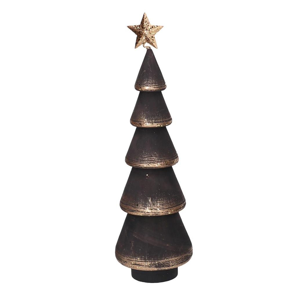 Albero in legno nero 8x8x30 cm