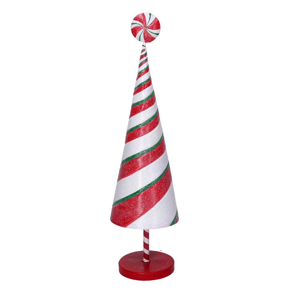 Albero Metallo Caramella Spirale Rosso 12,8x12x46 cm