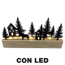 Albero Metallo LED Nero 20x4x11 cm