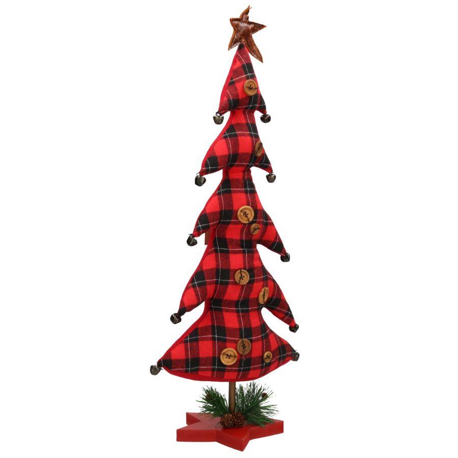 Albero tessuto rosso nero 25x14x60 cm