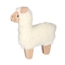 Alpaca in legno tessuto bianco 26x4x22 cm