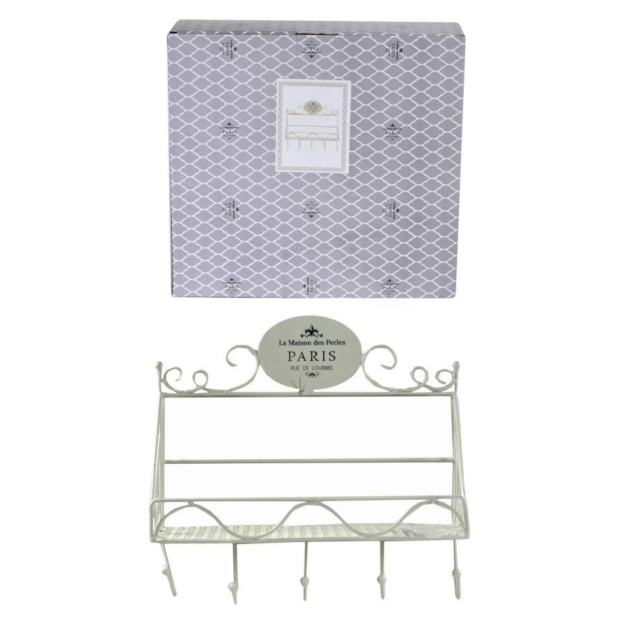 Appendino Metallo Paris 5 Posti con Mensola 38,5x13h37