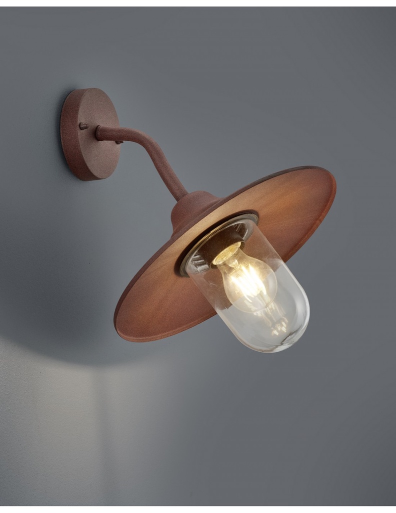 Applique Ruggine con Diffusore Vetro IP44