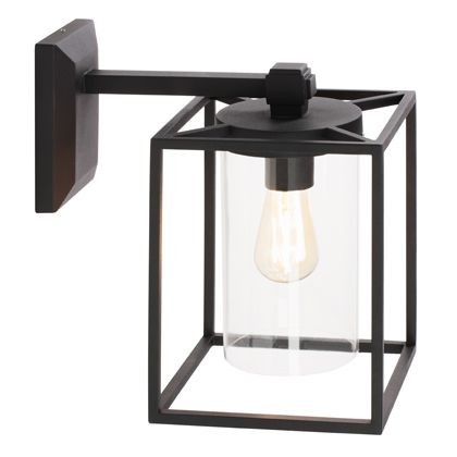 Applique in alluminio pressofuso con diffusori trasparenti, altezza max 180 mm, alimentazione 230 V, IP43, potenza massima 25W