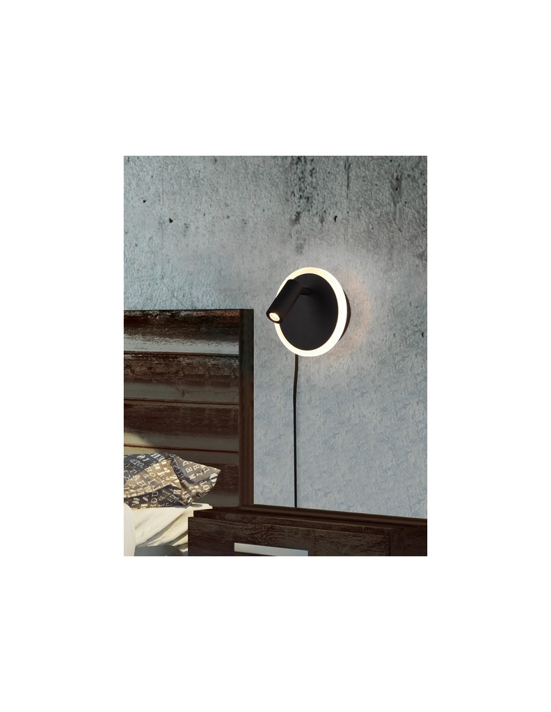 Applique Led Faretto Spot Orientabile Jordan Nero Trio Lighting