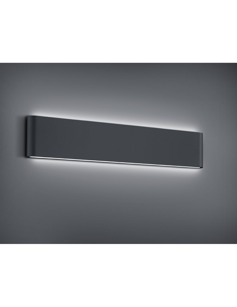 Applique Rettangolare Thames II Led Doppia Luce IP54 Antracite L46 cm