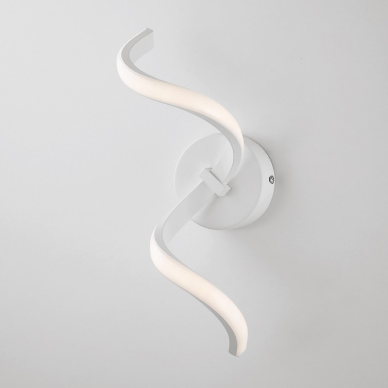 Applique in metallo e alluminio Bianco con LED integrato 13x h32 cm