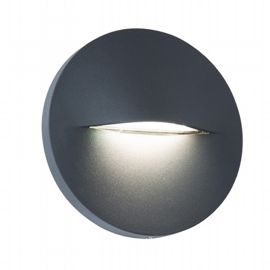 Applique tonda in alluminio pressofuso con diffusore satinato - 3W, 340 lumen, luce calda bianco