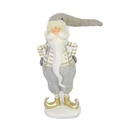 Statuina Babbo Natale Grigio Oro - 9,5x11,5x28 cm