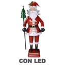 Statua Babbo Natale in Metallo LED Rosso 40x30x135 cm