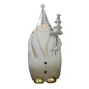 Statuetta Babbo Natale in Metallo Oro Grigio 9x5x21 cm