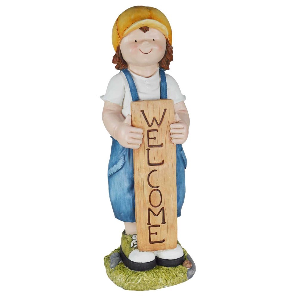 Statuetta Bambino Gioiosa con Targa - 42x43x120 cm