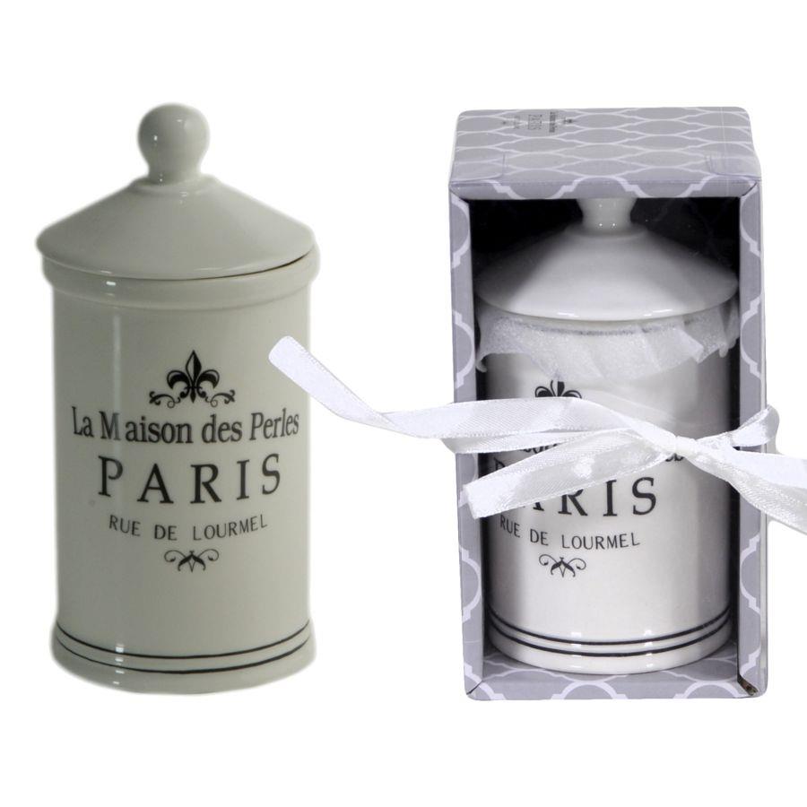 Barattolo in ceramica Paris 7,6x7,6x11 cm