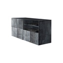 Base  Porta TV 1 anta 1 cassetto finitura ossido L.122 P.42 H.57 cm