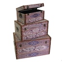 Baule ecopelle grigio fiori rettangolare 59x36h33