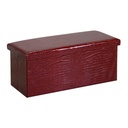 Baule ecopelle rosso rettangolare 76x40x41 cm