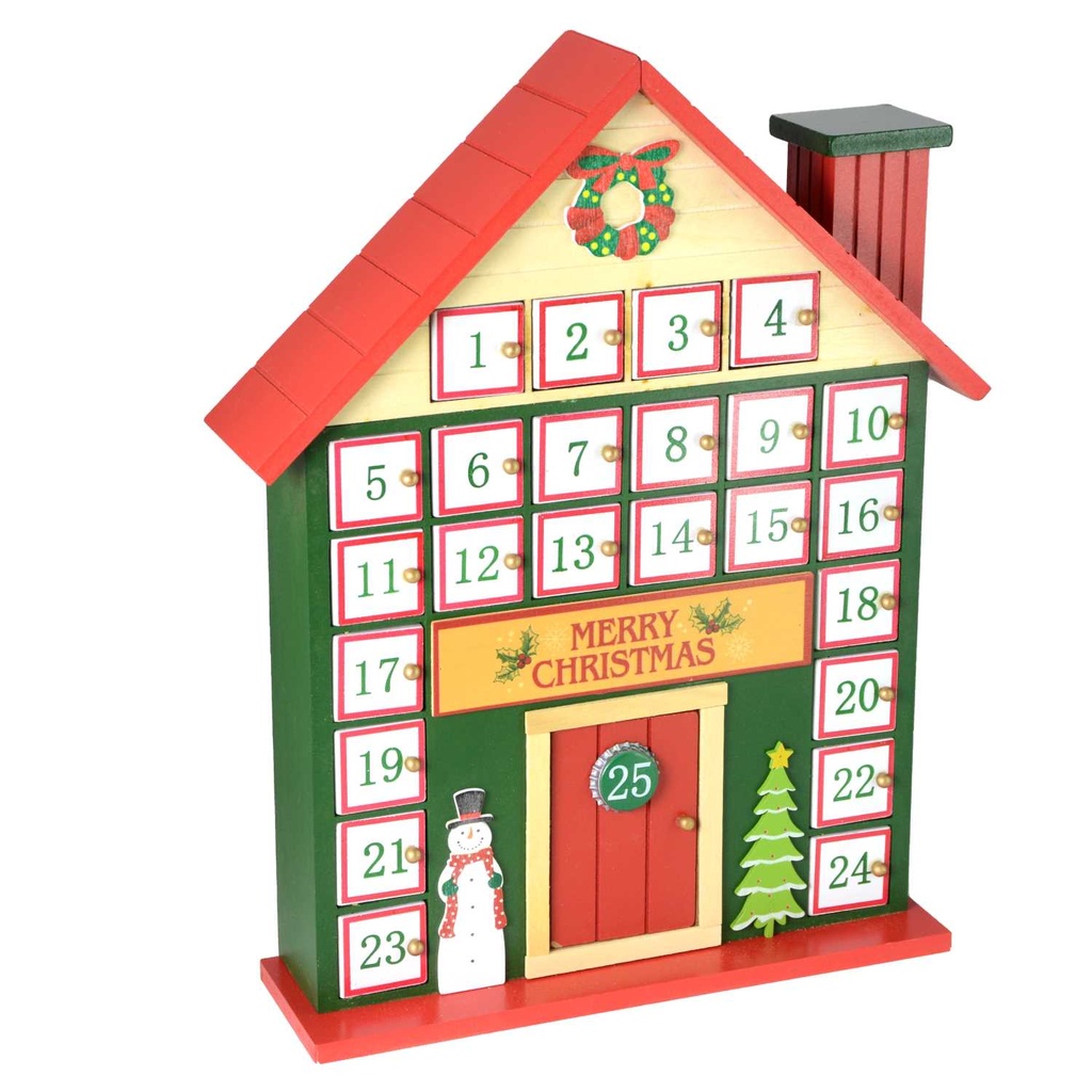 Calendario in legno con numeri bianchi 29x9x39,5 cm