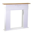 Camino in legno bianco 108x20x100 cm